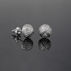 Hemispherical Style Chunky Cross Iced Out CZ Stud Earrings for Men Women Hip Hop Rock Piercing Ear Earings Punk Jewelry