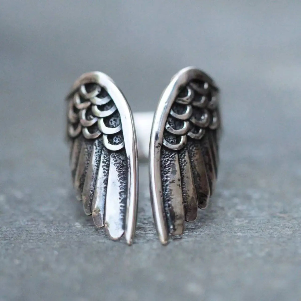 Retro Dark Angel Wings Ring For Women Men Punk Gothic Open Ring Designer Jewelry Unisex Accessories Gift For Lovers