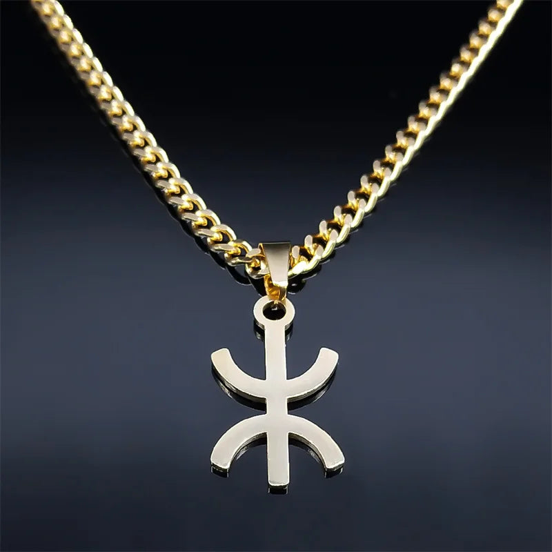 Africa Symbol Pendant Necklace — Stainless Steel