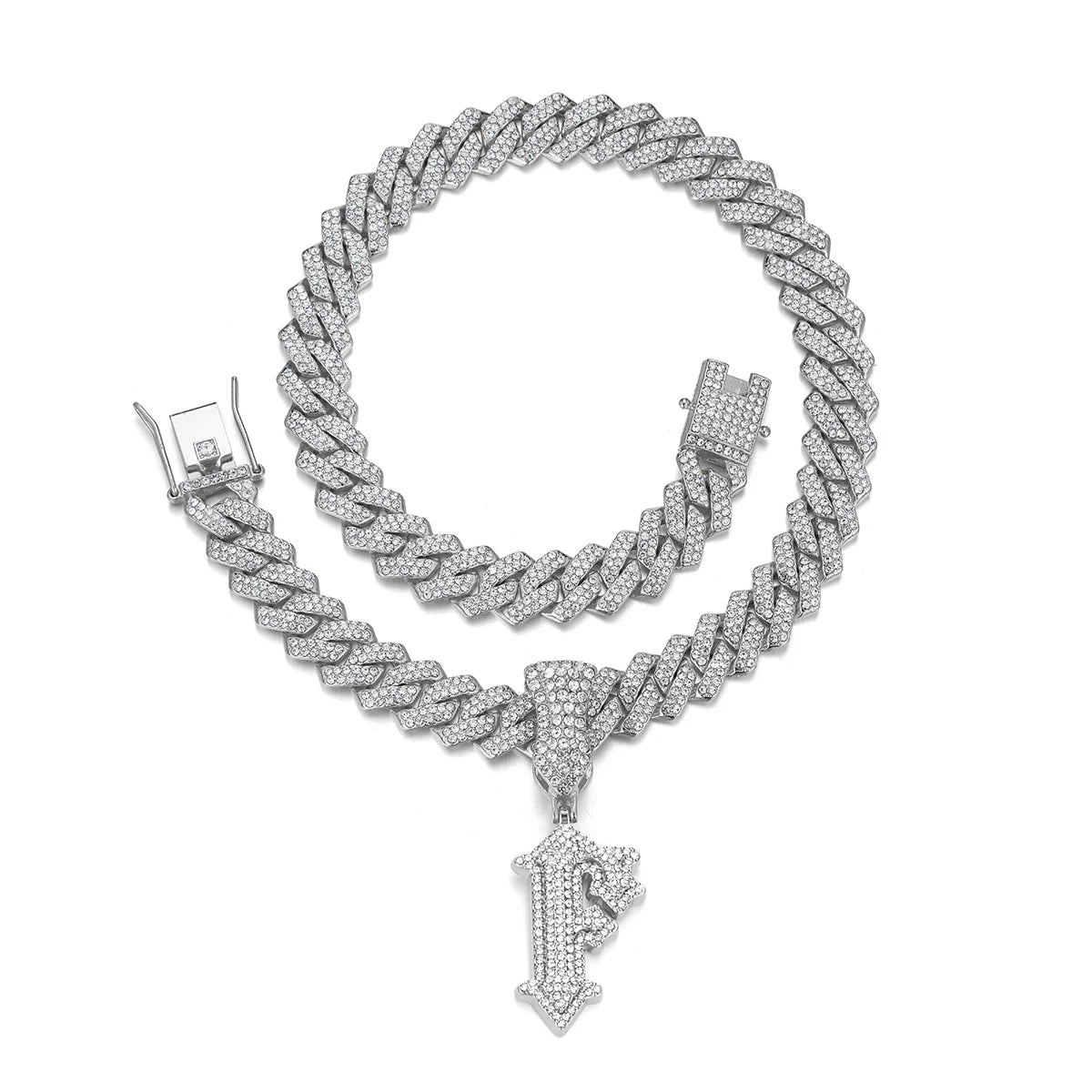 Fashion Shining A-Z Letter Pendant Zircon Inlaid Charm Necklace 26 Initial Alphabet Name Clavicle Chain Party Jewelry Gift