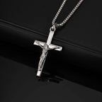 Catholic Cross Pendant Necklace — Stainless Steel