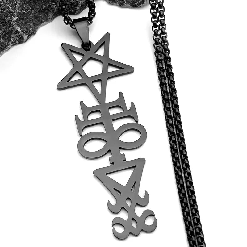 Satanic Cross Pendant Necklace — Stainless Steel