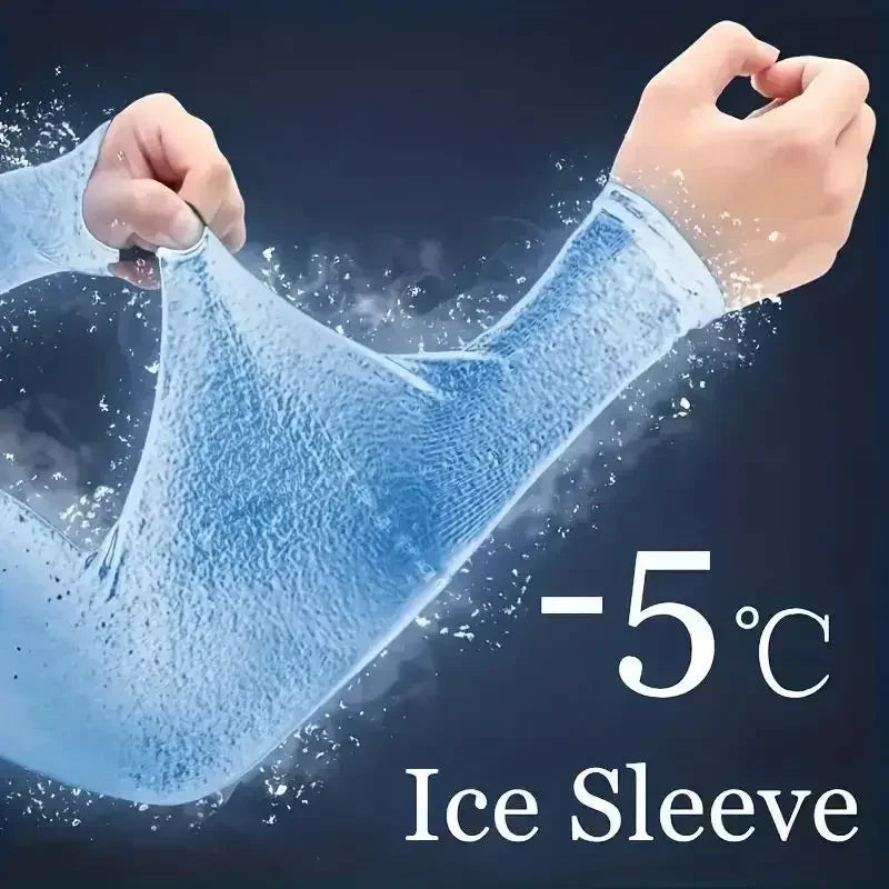 1 Pair Cooling Arm Covers for Men and Women Summer Sun Protection Sunshade Ice Silk Sleeves for Cycling Outdoor Sports