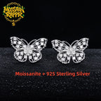 Iced Out Butterfly Earrings — 925 Silver