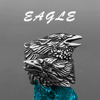 Viking Double Head Raven Huginn Muninn Ring Men's Vintage Stainless Steel Punk Hip Hop Celtic Biker Fashion Rings