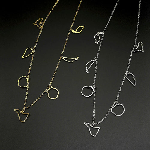 Canary Islands Map Choker Necklace — Stainless Steel