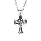 Archangel Wing Cross Stainless Steel Pendant Necklace