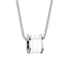 SAYA Men Tungsten Carbide Ceramic Bead Pendant Necklace Hip Hop Barrel Transfer Charm Long Sweater Chain Male Daily Jewelry Gift