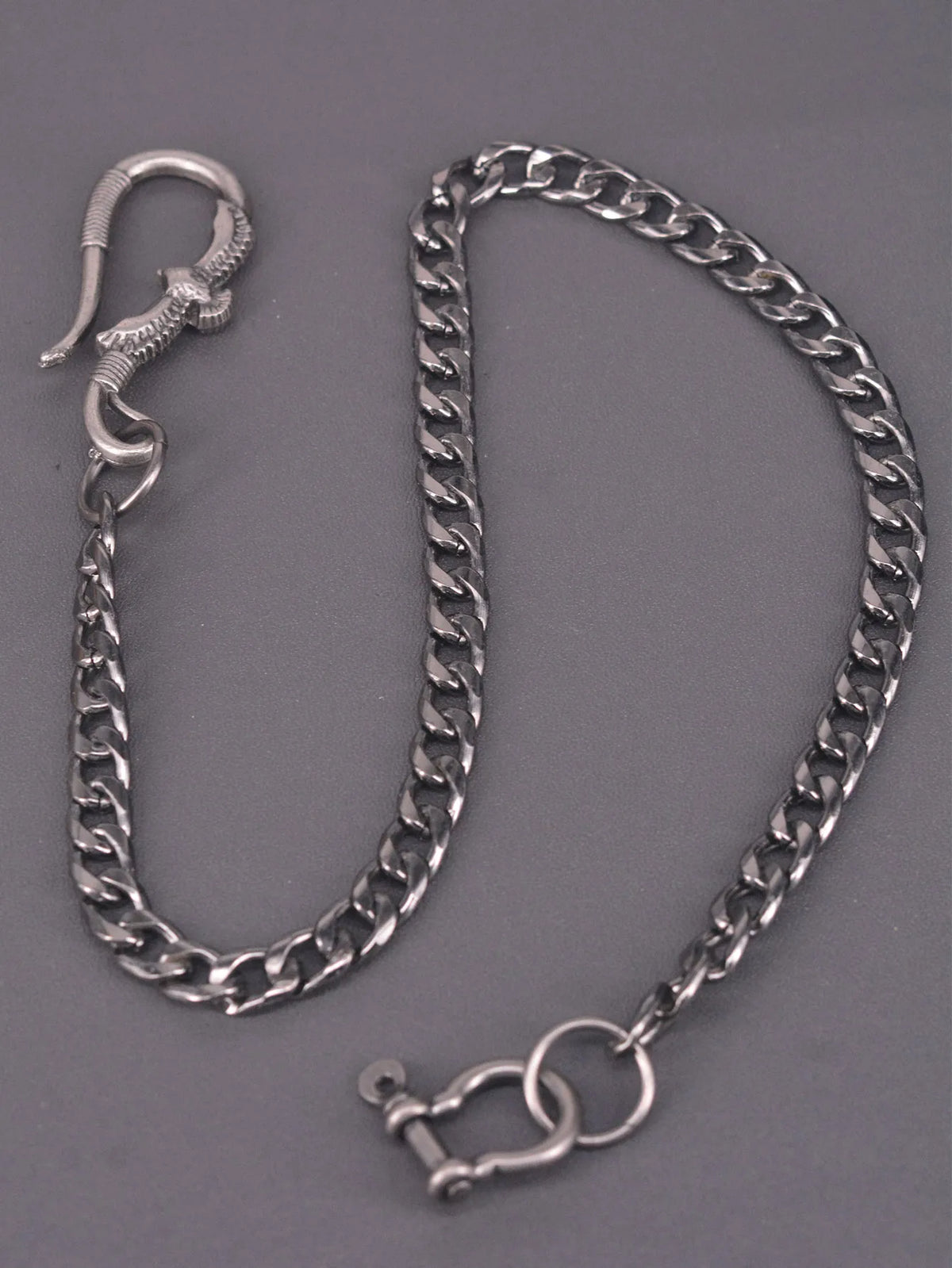 Biker Wallet Chain Keychain — Black-Tone Pants Chain, 9mm