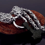 Celtic Wolf Pendant Necklace — Stainless Steel Men