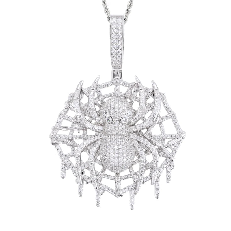TUHE Hight Quality VVS1 Moissanite Spider pendant 925 Sterling Silver Pendant For Men Hip Hop Jewelry