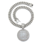 Hip Hop STAY HARD Letter Pendant Cuban Chain Necklace Punk Gold Color Iced Out Bling Necklaces Fashion Charm Men Women