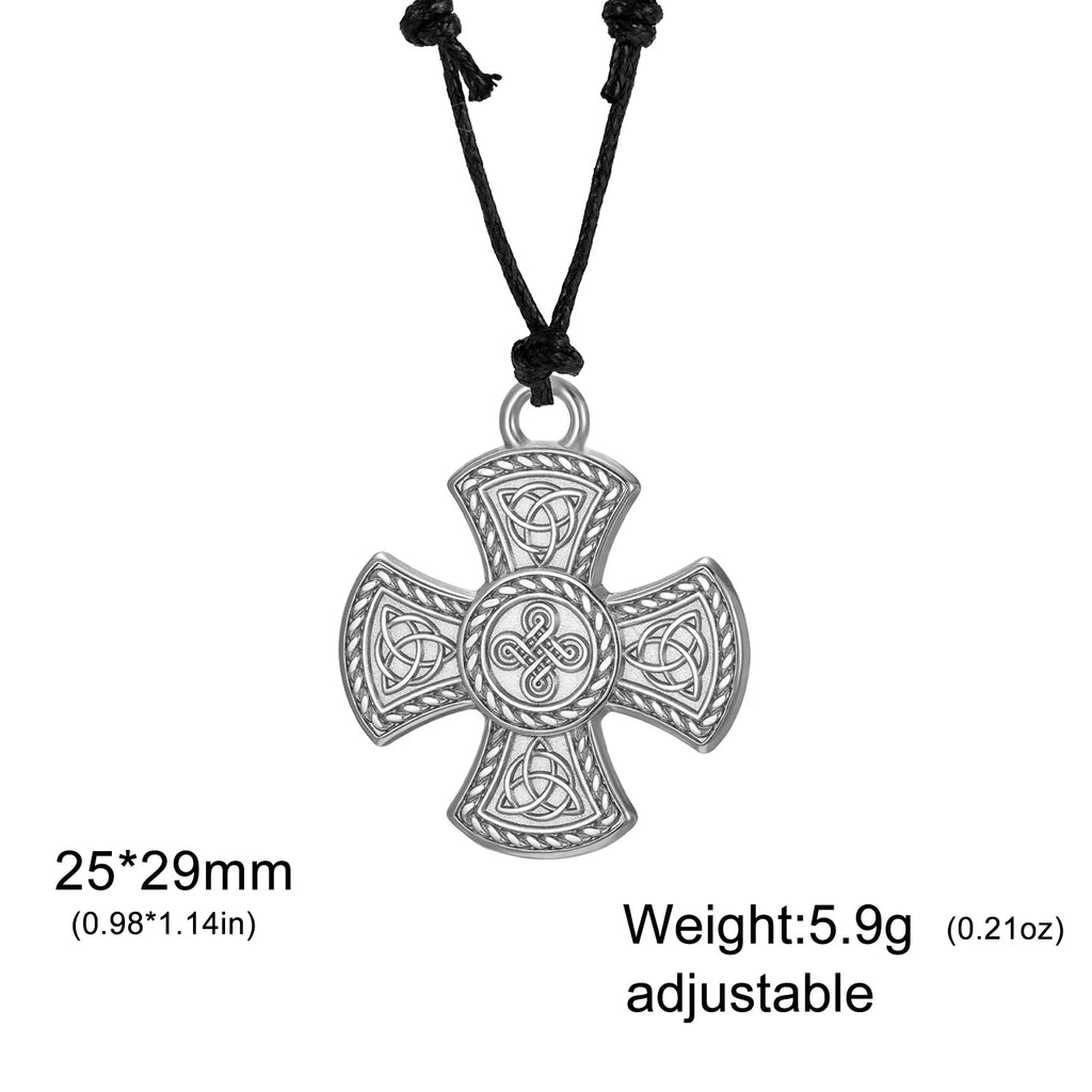 Celtic Trinity Knot Cross Pendant Necklace — Steel
