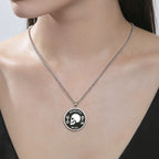 Memento Mori Stoic Pendant Necklace for Men Women Double Sided Engraved Stainless Steel Chain Motivational Stoicism