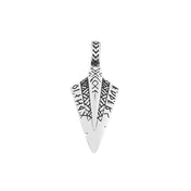 Viking Rune Arrowhead Pendant Necklace — Steel