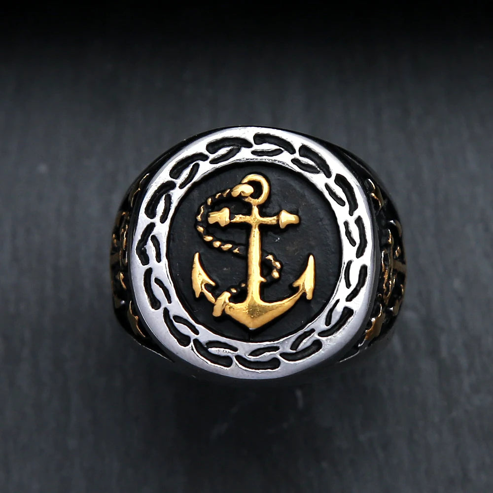 Vintage Anchor Stainless Steel Ring