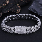 Iced Out Cuban Chain Necklace Stainless Steel 12MM
