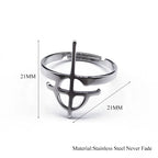 Cross Ring — Stainless Steel