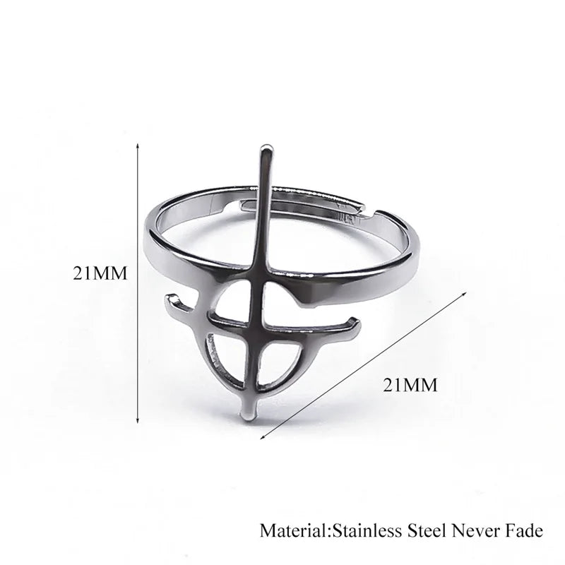 Cross Ring — Stainless Steel