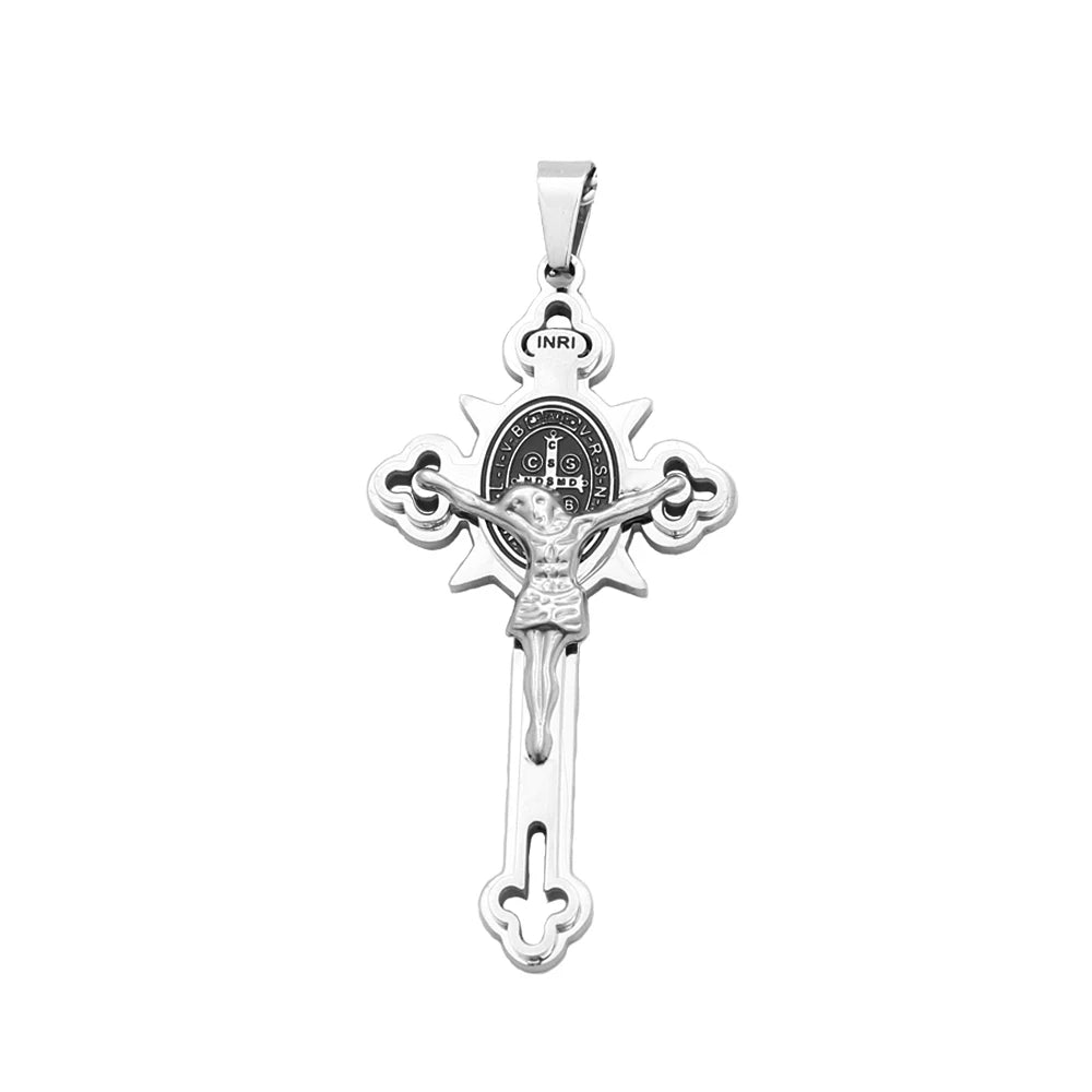 Cross Jesus Christ Steel Pendant 316L Religious