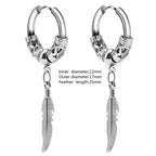 Gothic Spiked Hoop Earrings Small Textured Huggie — Two-Tone