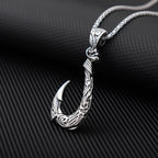 Norse Mythology Moana Fishing Hook Men's Pendant Necklace Retro Legendary Viking Designer Pendants Box Chain Jewelry Party Gift
