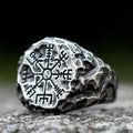 2023 NEW Men's 316L Stainless-Steel Rings Viking Runes Compass Totem Odin Meteorite Fashion Jewelry for Gift Free Shipping