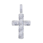 New Iced Out Bling CZ Cross Pendant Necklace Silver Color Prong Setting Cubic Zirconia Jesus Charm Men Women Hip Hop