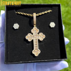 2025 New Hip Hop Cross Pendant Necklace Gold Color Iced Out Bling CZ Cubic Zirconia Variety Designs Charm Men Women Jewelry