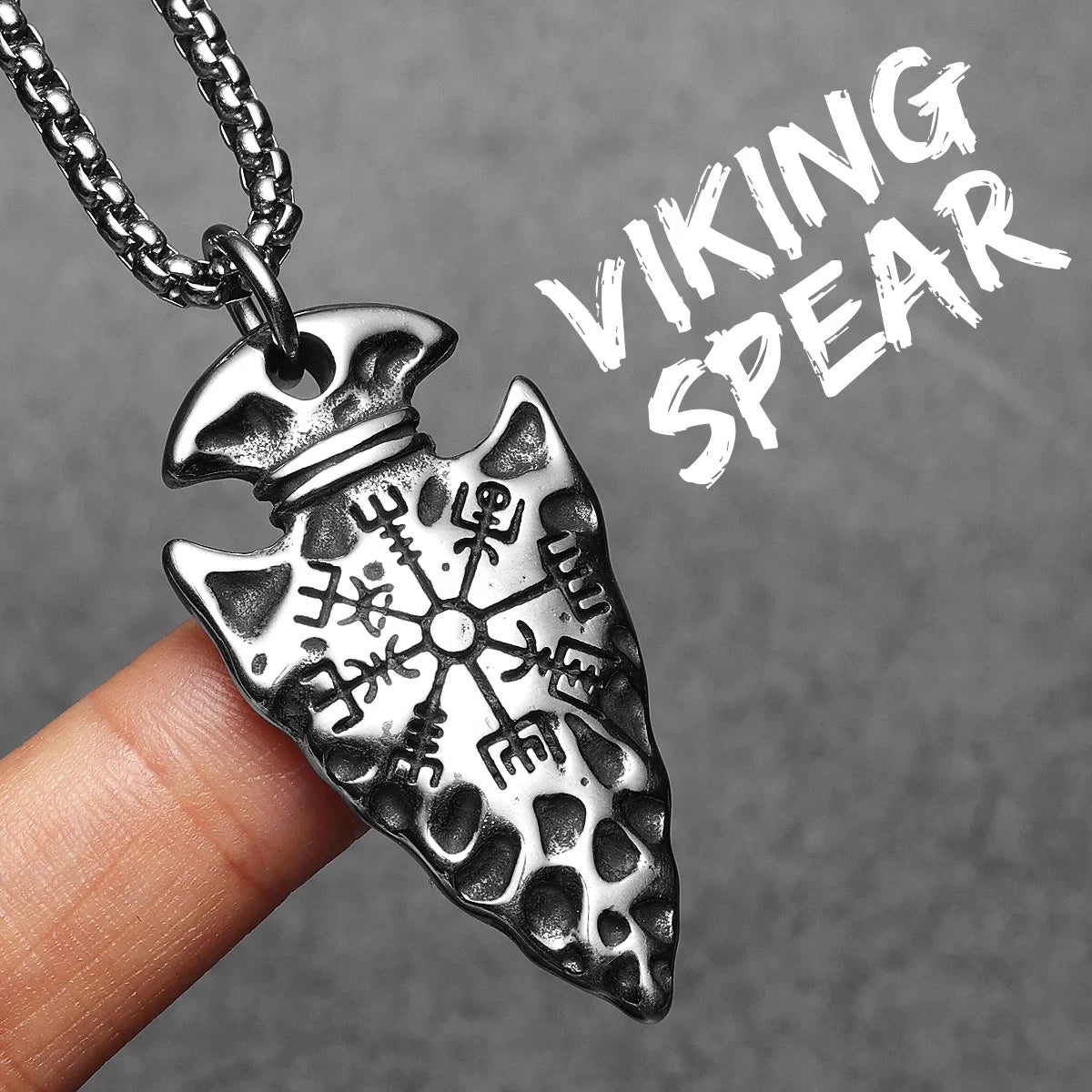 Viking Compass Pendant Necklace — Stainless Steel