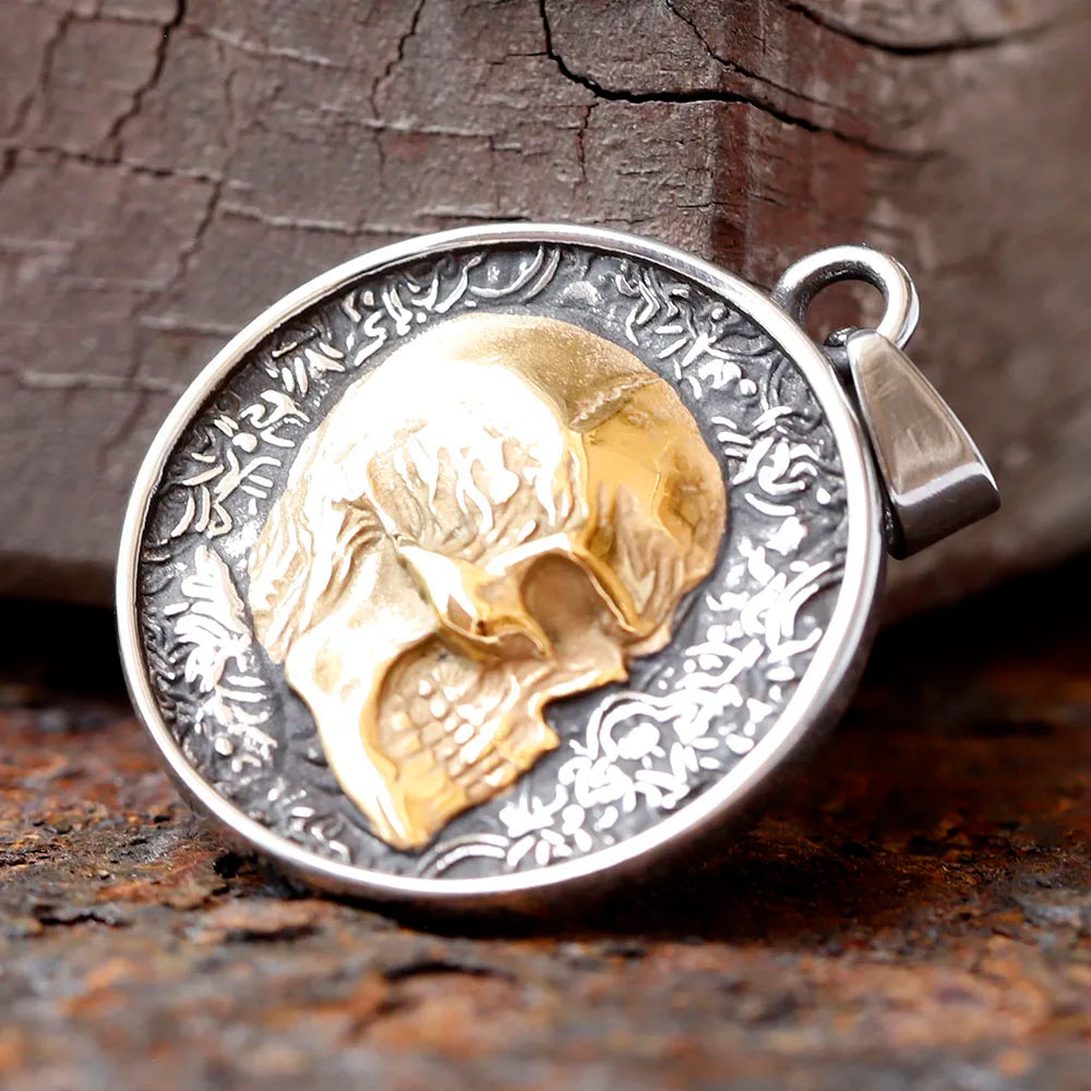 Double-Sided Skeleton Pendant Necklace — Stainless