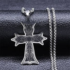 Christian Christ Eucharist Halo Grape Juice Cross Necklace Stainless Steel Men Women Catholic Holy Spirit Church Chain