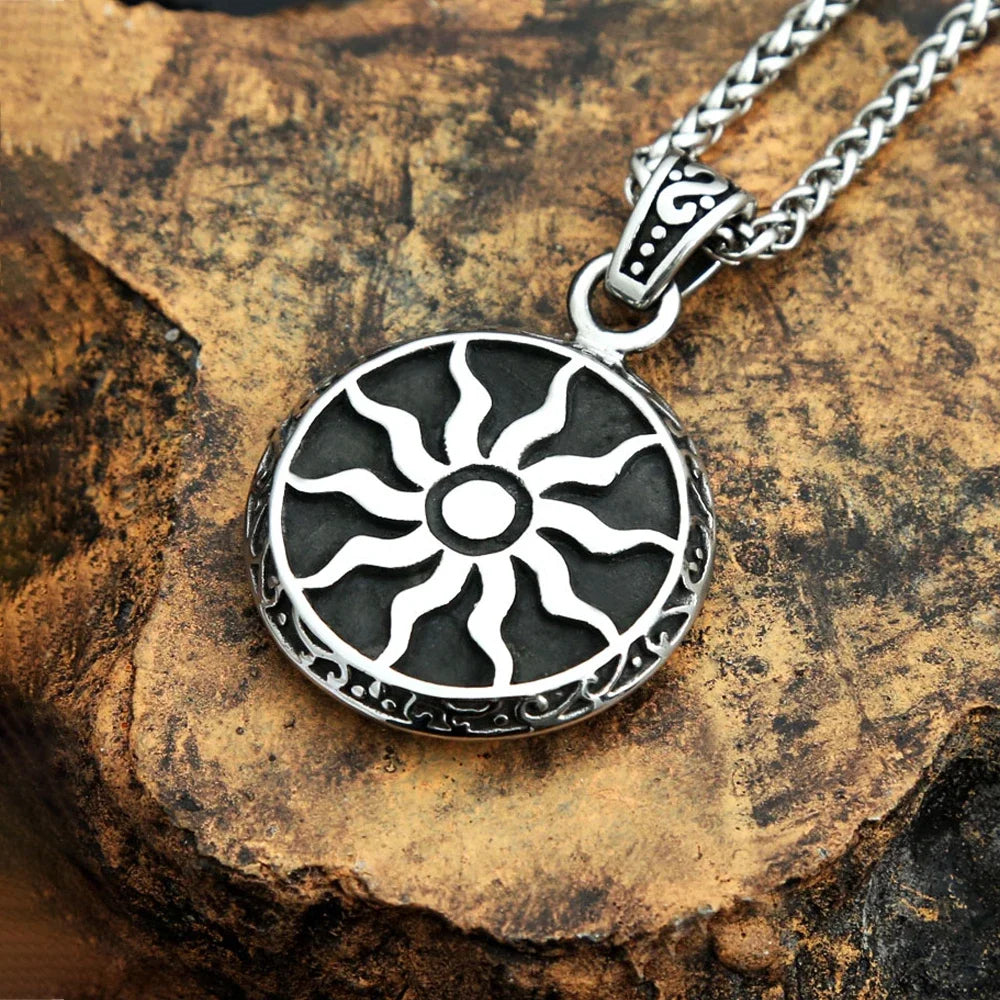 Apollo Sun God Stainless Steel Pendant Necklace