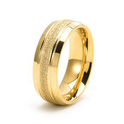 Brushed Matte Wedding Band Ring — Engravable, Stainless Steel