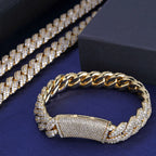 13mm Cuban Link Chain Necklaces Iced Out Miami Cuban Chain for Man Women Iced Out Shiny Inlaid Zircon Hip Hop Jewelry