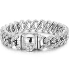 Steampunk Skeleton Man Bracelet Men's Stainless Steel Skull Head Chain Wristband Viking Charm Bangles Halloween Jewelry