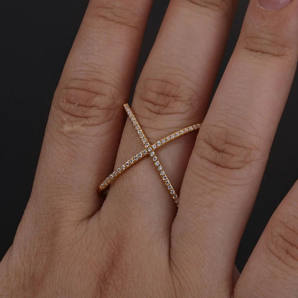 925 Silver X Design Moissanite Ring VVS