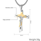 Christian Jesus Cross Pendant — Stainless Steel