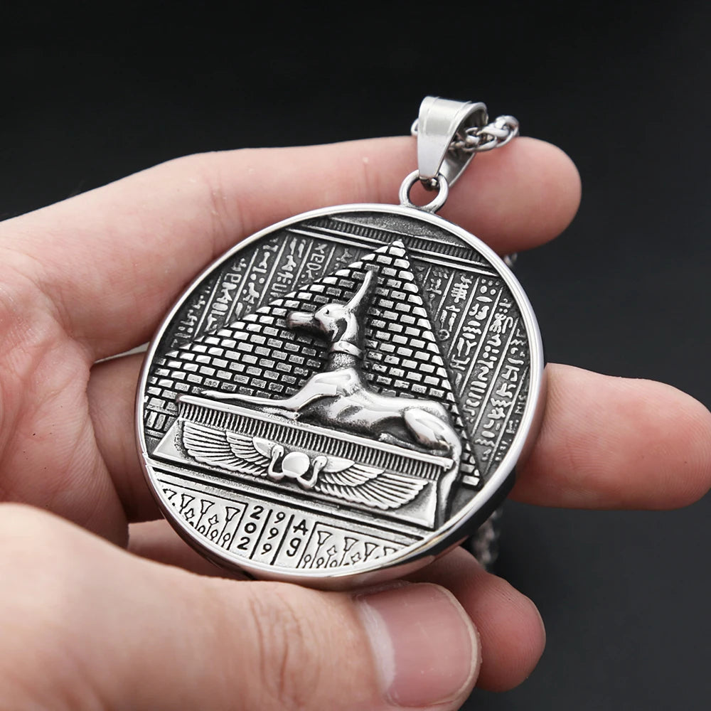 Anubis Steel Pendant Vintage Ancient Egyptian