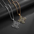 Templar Cross Steel Pendant Vintage Jerusalem