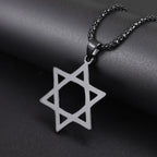 Exquisite and Creative Hip Hop Pentagram Pendant Necklace for Men Simple Punk Texture Necklace Jewelry Sweater Chain