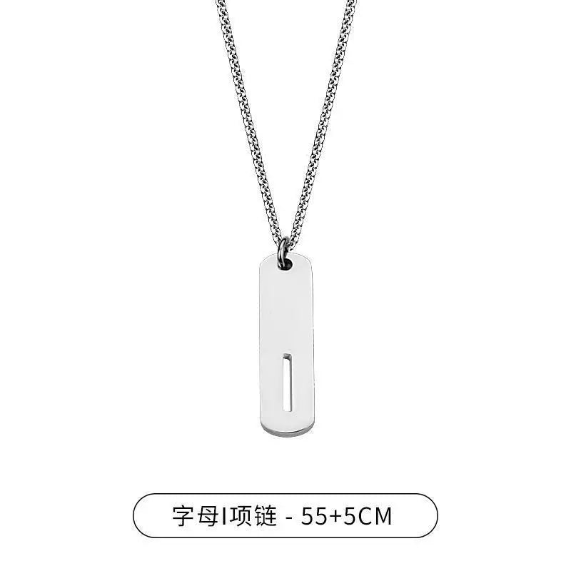 Steel Pendant Letter Rectangle Tags Initial