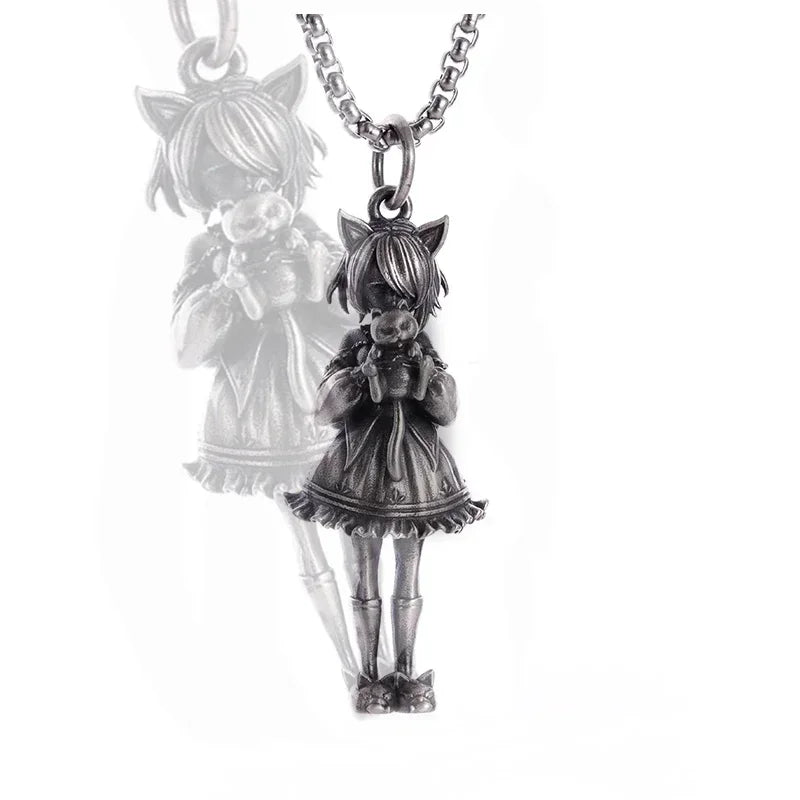 Delicate Antique Silver Color Seraph Prayer Good Luck Necklace Pendant Men Women Anniversary Amulet Jewelry Gift