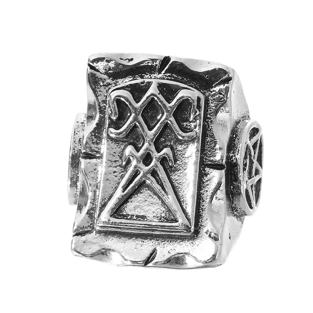 Robot Ghost Skull Open Ring — Stainless Steel