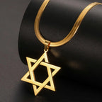 Star of David Snake Chain Necklace — Stainless Steel