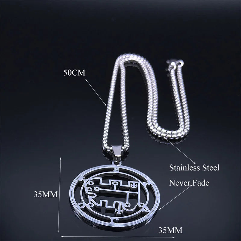 Baphomet Silver Pendant Necklace — Stainless Steel