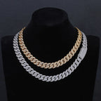 Iced Out Cuban Chain Necklace Stainless Steel 13MM