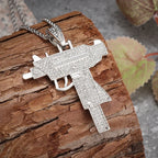 Fashionable and Domineering Ak-47 Submachine Gun Pendant Necklace Suitable for Men\'s Personalized Hip-Hop Rock Punk