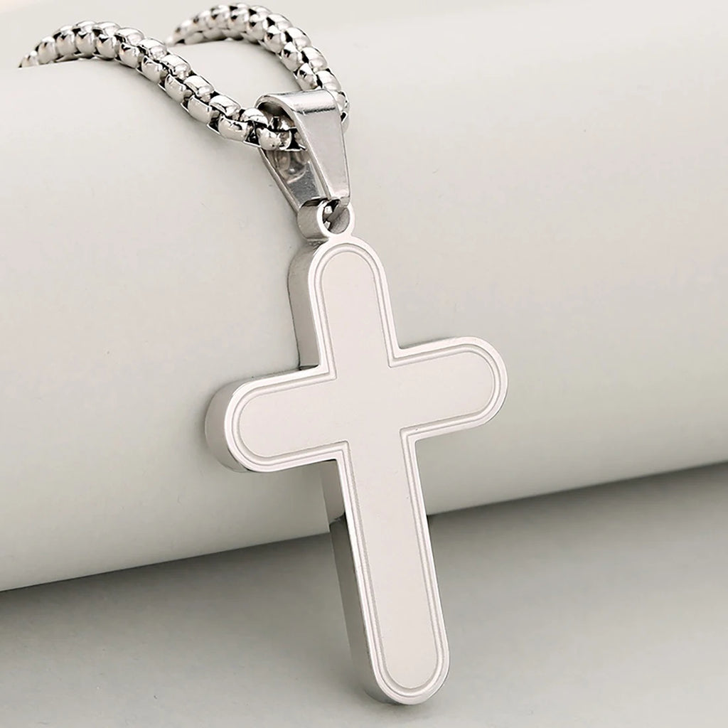 Cross Pendant Necklace — Stainless Steel