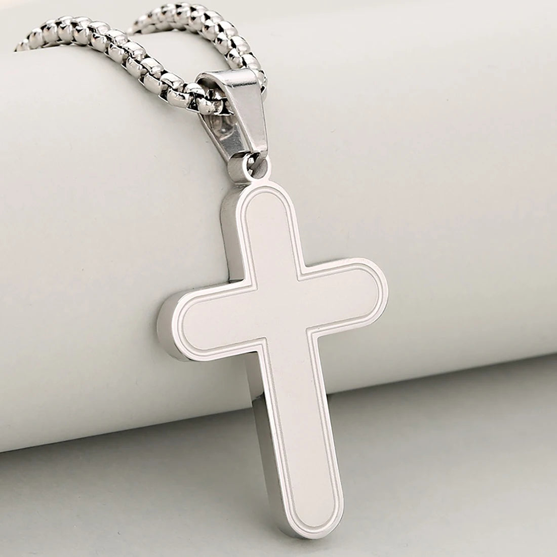 Cross Pendant Necklace — Stainless Steel